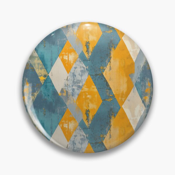 Item preview, Gold and Blue Diamonds Painted with Sharp Lines and Rough Texture designed and sold by Monochrome-Dog.