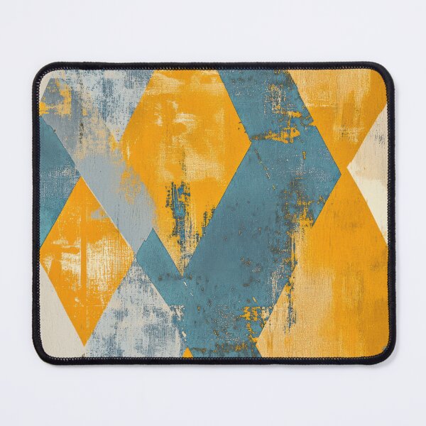 Item preview, Gold and Blue Diamonds Painted with Sharp Lines and Rough Texture designed and sold by Monochrome-Dog.