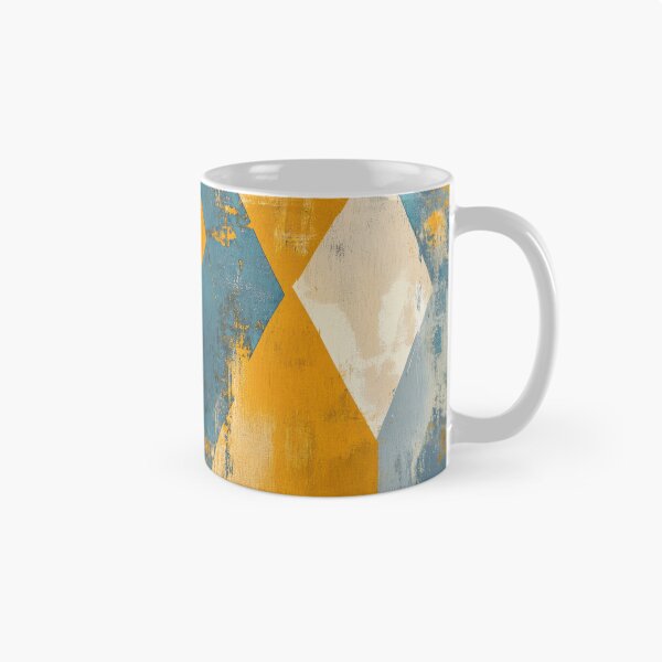 Item preview, Gold and Blue Diamonds Painted with Sharp Lines and Rough Texture designed and sold by Monochrome-Dog.