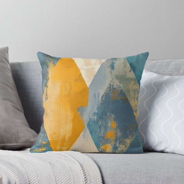 Item preview, Gold and Blue Diamonds Painted with Sharp Lines and Rough Texture designed and sold by Monochrome-Dog.