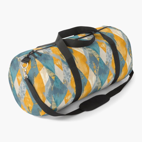 Item preview, Gold and Blue Diamonds Painted with Sharp Lines and Rough Texture designed and sold by Monochrome-Dog.