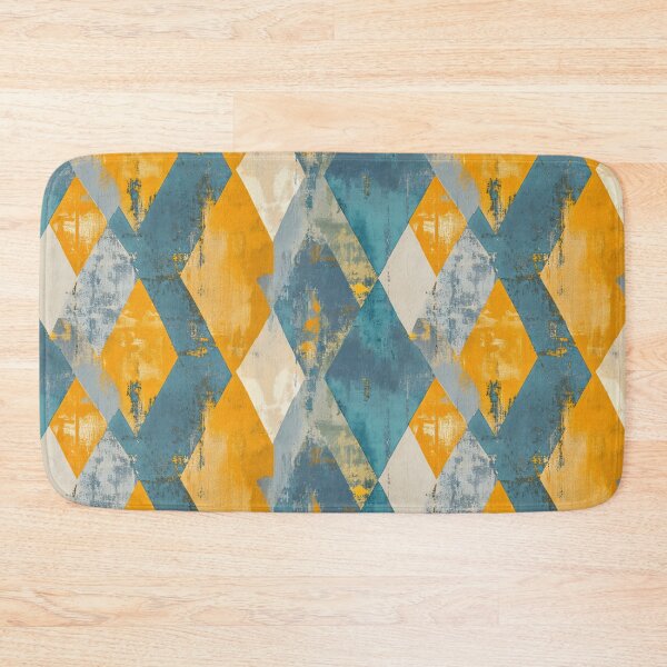 Item preview, Gold and Blue Diamonds Painted with Sharp Lines and Rough Texture designed and sold by Monochrome-Dog.