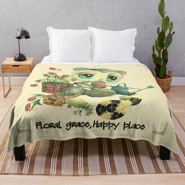 Item preview, Floral Grace, Happy Place – little blue flowers - retro style designed and sold by Plakartis.