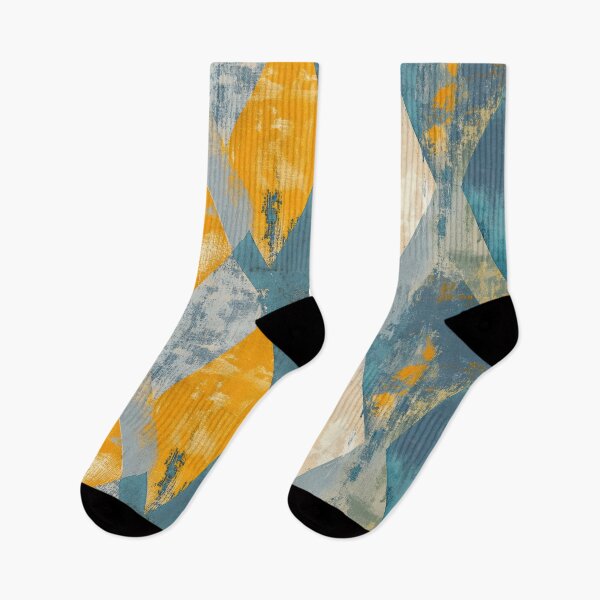 Item preview, Gold and Blue Diamonds Painted with Sharp Lines and Rough Texture designed and sold by Monochrome-Dog.