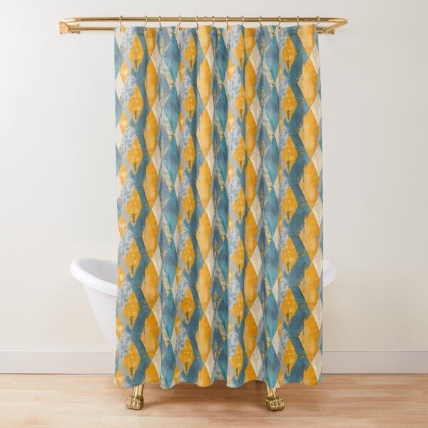 Item preview, Gold and Blue Diamonds Painted with Sharp Lines and Rough Texture designed and sold by Monochrome-Dog.