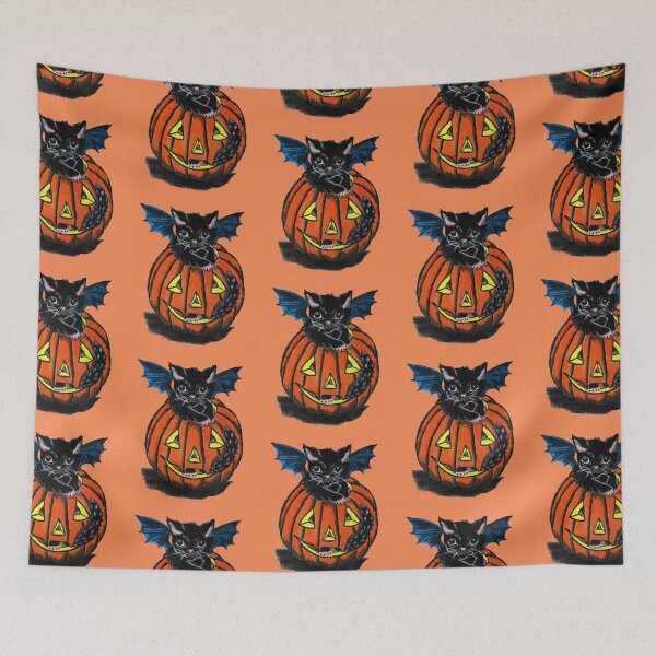 Item preview, Halloween Kitty Cat in Pumpkin by patjila 2024 designed and sold by patjila.