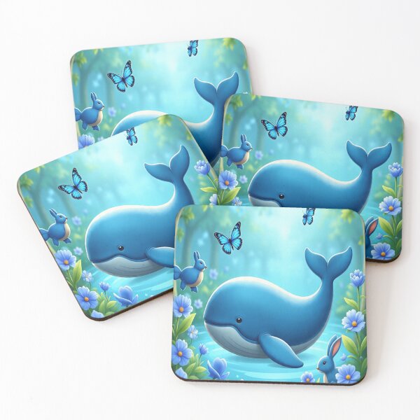 Item preview, Cool Blue Garden Collection with Adorable Whale & Friends designed and sold by Dailywalker22.