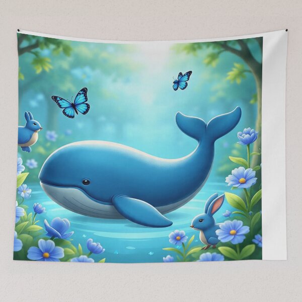 Item preview, Cool Blue Garden Collection with Adorable Whale & Friends designed and sold by Dailywalker22.