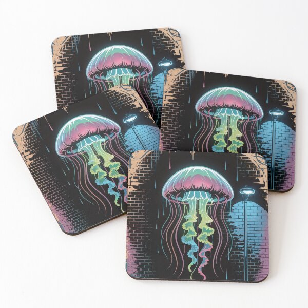 Item preview, Ephemeral Bloom Neon Jellyfish designed and sold by ShadowAndSlate.