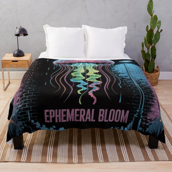 Item preview, Ephemeral Bloom Neon Jellyfish designed and sold by ShadowAndSlate.