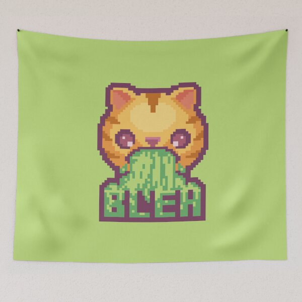Item preview, Blehh Cat Pixel Art Funny Bleh Emoji Ginger designed and sold by PixelDrukiPL.