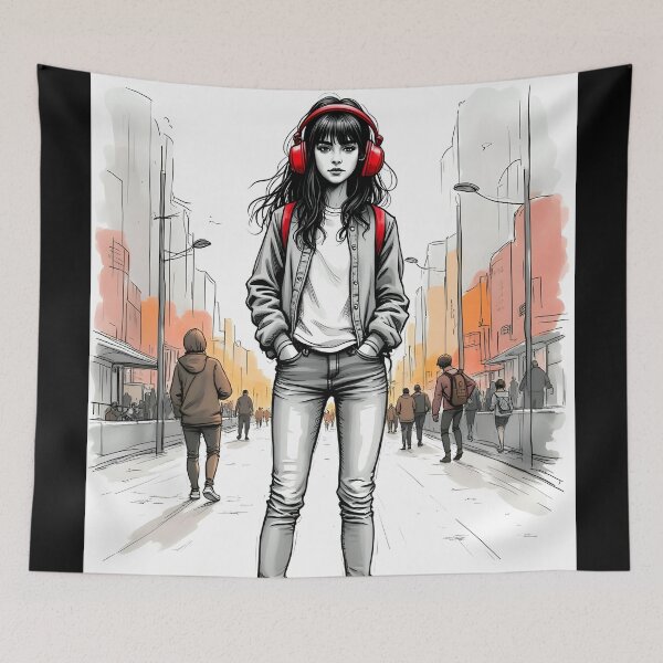 Item preview, Urban Skater Girl Life Illustration designed and sold by ShadowAndSlate.