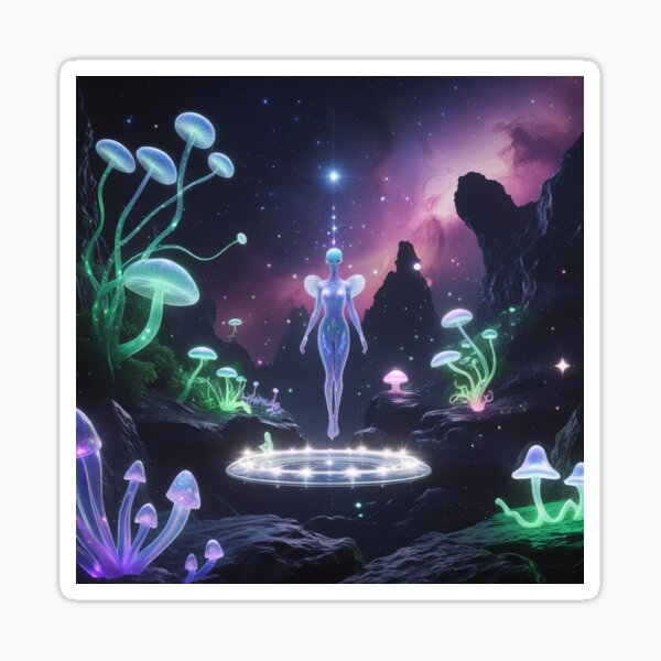 Item preview,  Cosmic Bloom : Meditating Alien - Journey through otherworldly dimensions designed and sold by Nature's Palette.