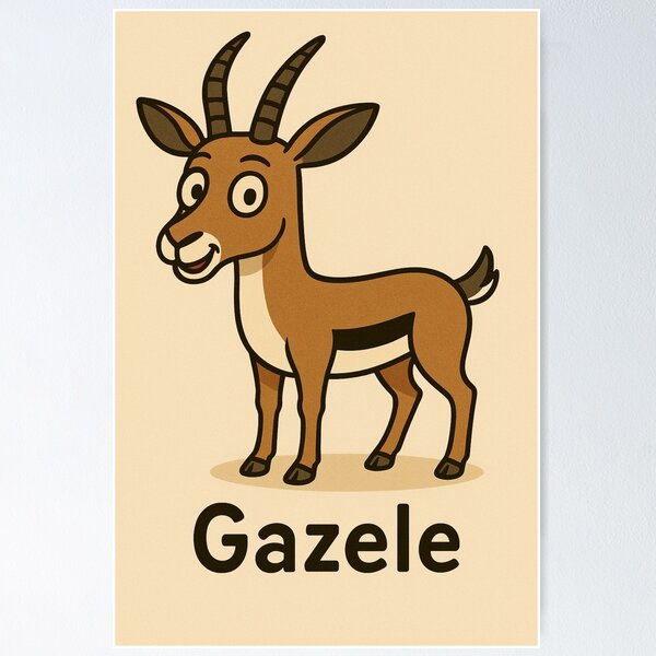 Artikelvorschau, Gazelle Cartoon – „Gazele“ entworfen und verkauft von ZlobivyZajac.