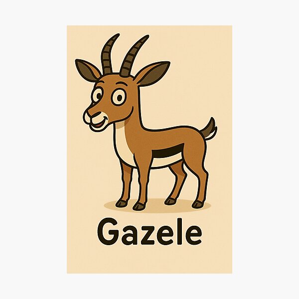 Item preview, Gazelle Cartoon – “Gazele” designed and sold by ZlobivyZajac.