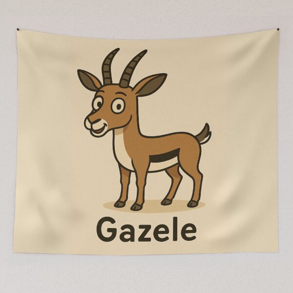 Item preview, Gazelle Cartoon – “Gazele” designed and sold by ZlobivyZajac.