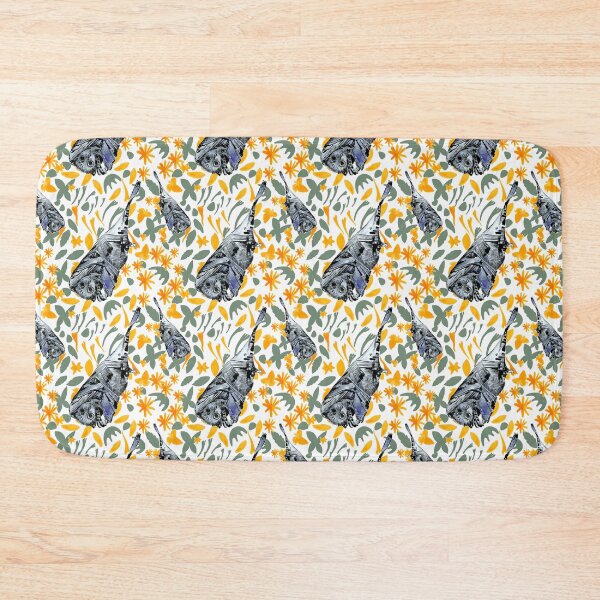 Item preview, Blue Bats with yellow Flora and Fauna designed and sold by Nawafiadesigns.
