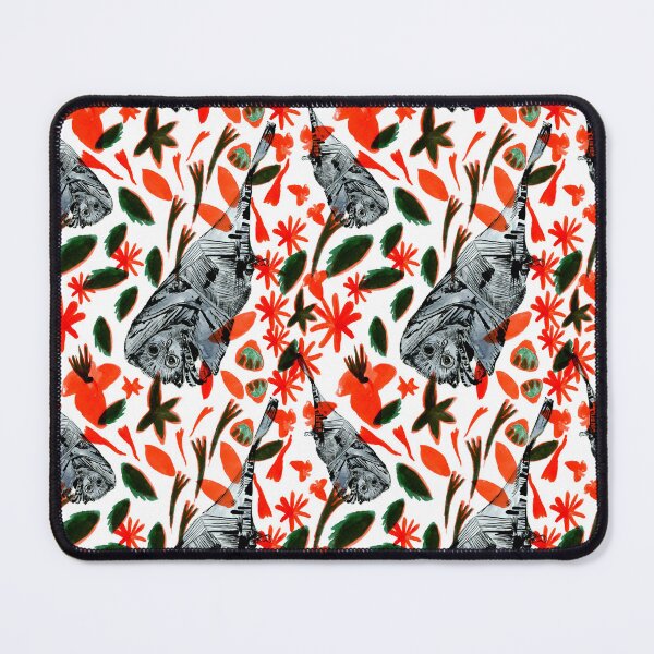 Item preview, Blue Bats with red Flora and Fauna designed and sold by Nawafiadesigns.