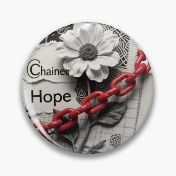 Item preview, Grayscale Floral Design with Red Chain and Text Elements designed and sold by Creative88Art.