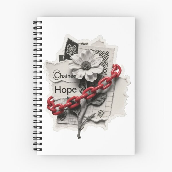 Item preview, Grayscale Floral Design with Red Chain and Text Elements designed and sold by Creative88Art.