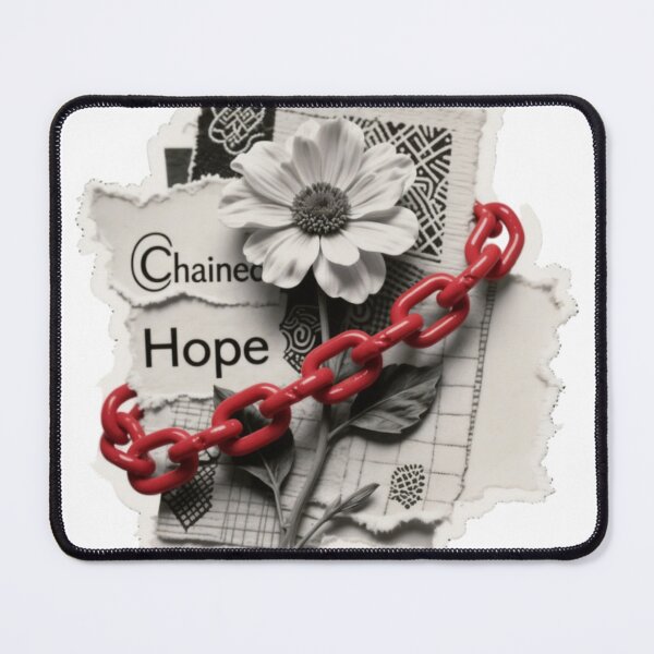 Item preview, Grayscale Floral Design with Red Chain and Text Elements designed and sold by Creative88Art.