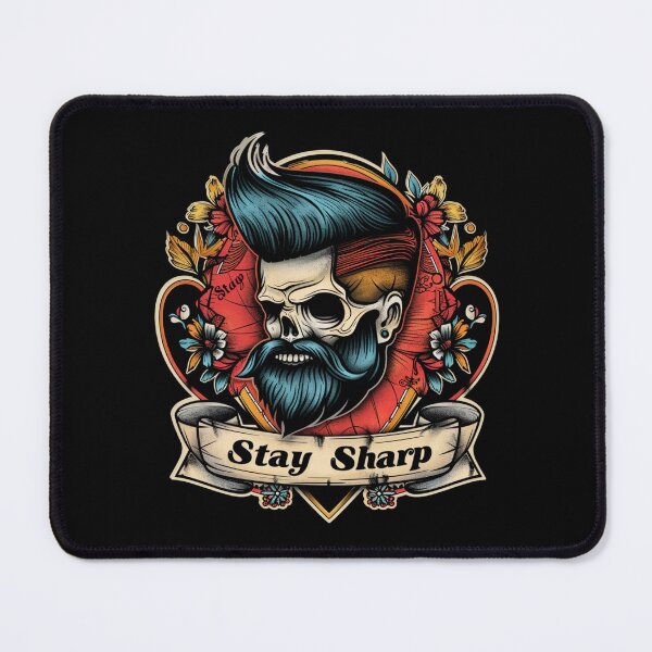 Item preview, Stay Sharp Barber Skull Art Funny Gifts For Barbers designed and sold by GlessedUp.