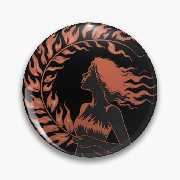 Item preview, Illustration of a Woman with Flowing Hair and Fiery Wreath designed and sold by Creative88Art.