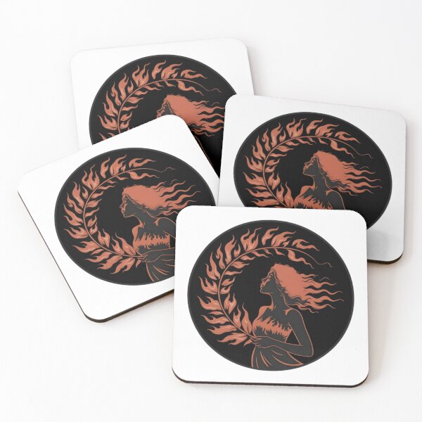 Item preview, Illustration of a Woman with Flowing Hair and Fiery Wreath designed and sold by Creative88Art.