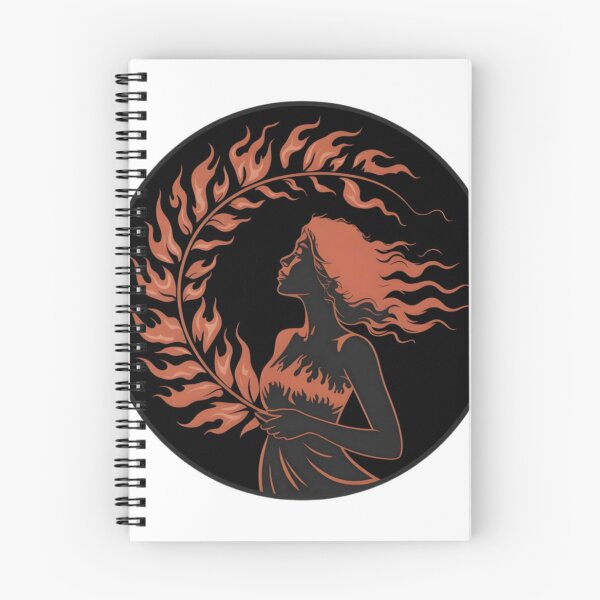 Item preview, Illustration of a Woman with Flowing Hair and Fiery Wreath designed and sold by Creative88Art.