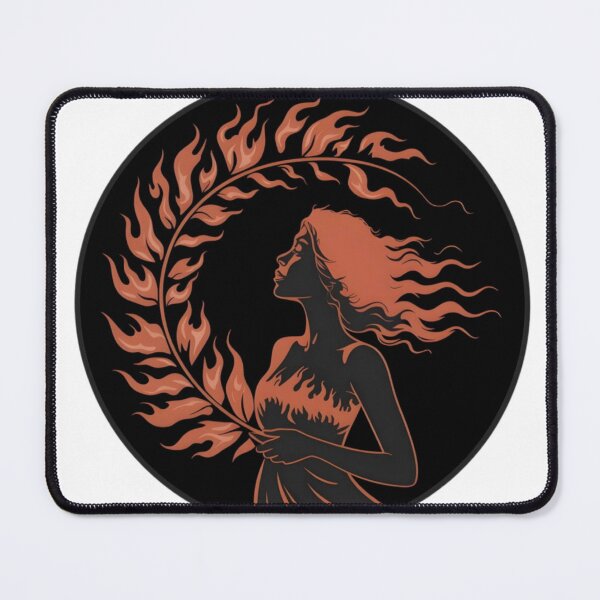 Item preview, Illustration of a Woman with Flowing Hair and Fiery Wreath designed and sold by Creative88Art.