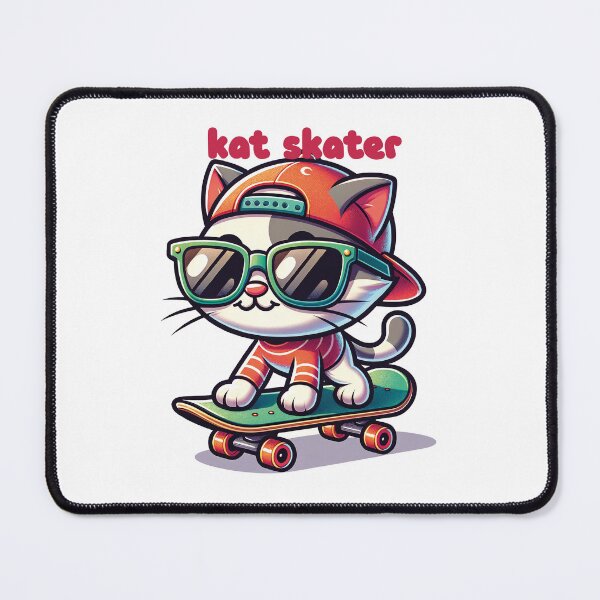 Item preview, Skateboarding cat ready to do an ollie. designed and sold by Makerminds.
