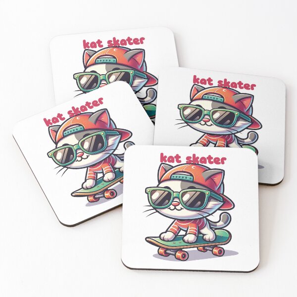 Item preview,  Skateboarding cat ready to do an ollie. designed and sold by Makerminds.