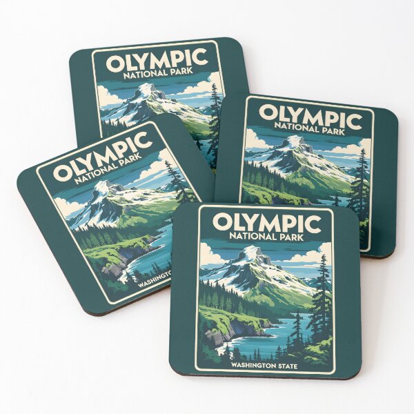 Item preview, A Vintage Illustration of Olympic National Park - Washington designed and sold by GoodOldVintage.