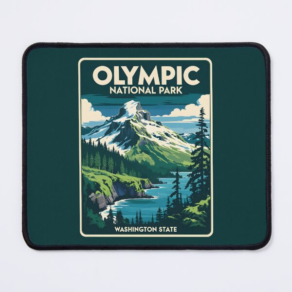 Item preview, A Vintage Illustration of Olympic National Park - Washington designed and sold by GoodOldVintage.