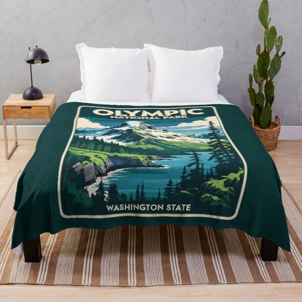 Item preview, A Vintage Illustration of Olympic National Park - Washington designed and sold by GoodOldVintage.