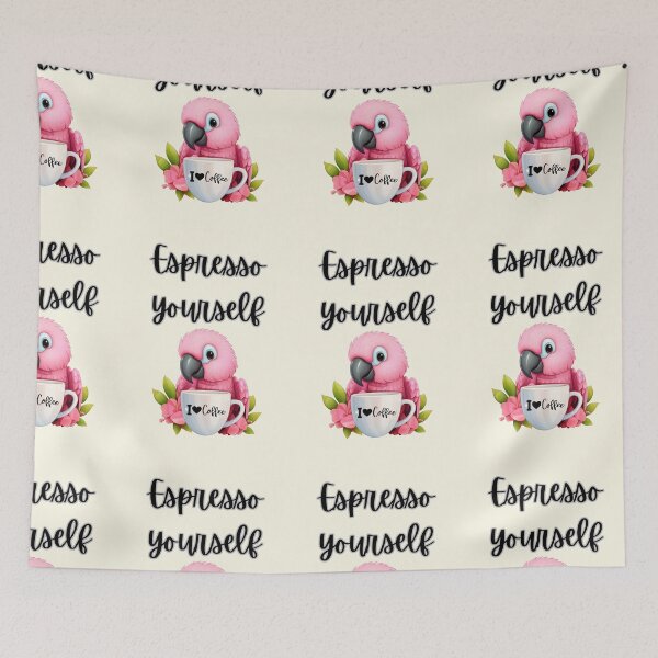 Item preview, Cute  Cartoon parrot with coffee designed and sold by Coolparrotgirl.