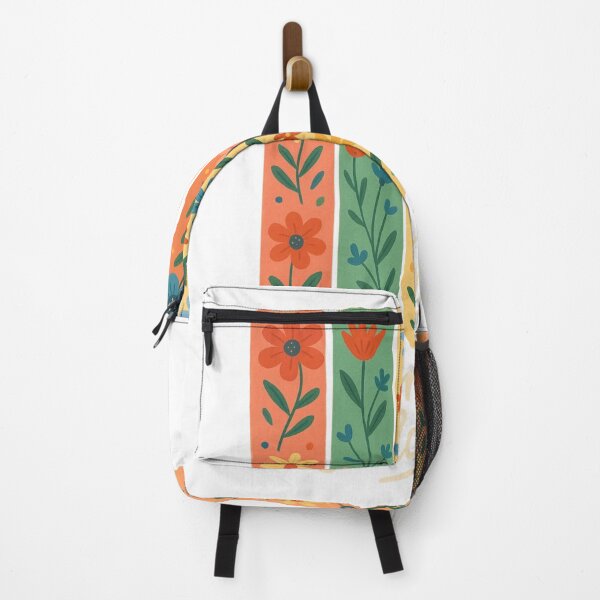 Item preview, Whimsical Hand-Painted Floral Stripes – “Bloom with Boldness” Design designed and sold by 5CatDesign.