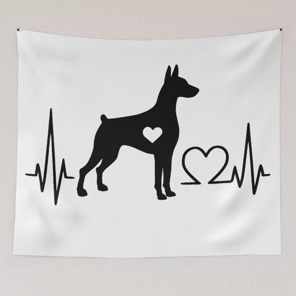 Item preview, Doberman EKG Line Minimalist Silhouette – Dog Lover Design designed and sold by GoodyPaws.