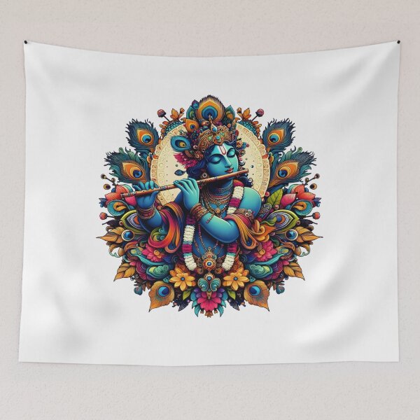 Item preview, KRISHNA PLAYING THE FLUTE designed and sold by PSYNOVA.