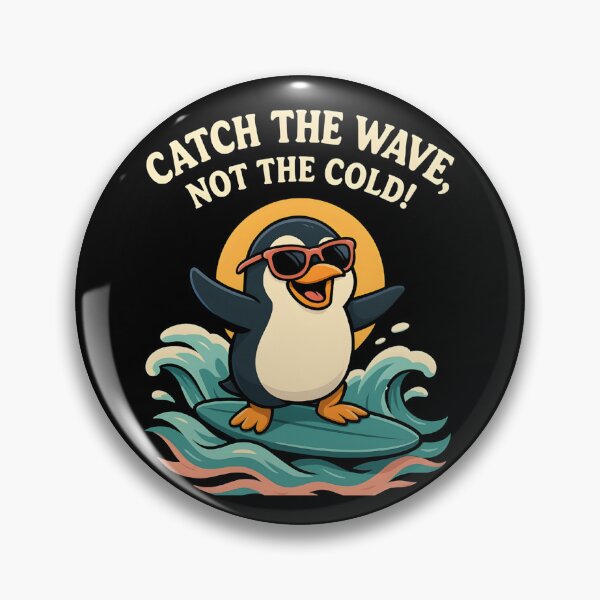 Item preview, Catch the Wave, Not the Cold! – Cute Surfing Penguin Summer T-Shirt designed and sold by JaroPrints.