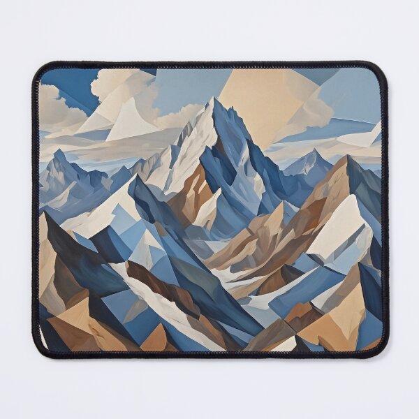 Item preview, Cubist Mountainscape – Abstract Nature Painting designed and sold by Dino-Lune.
