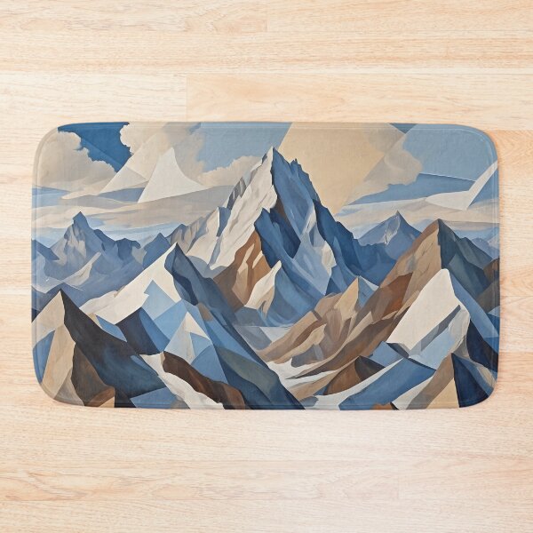 Item preview, Cubist Mountainscape – Abstract Nature Painting designed and sold by Dino-Lune.