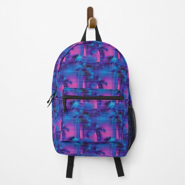 Item preview, Neon Grid Palms – Vaporwave Sunset Dream designed and sold by NotARealGrownUp.