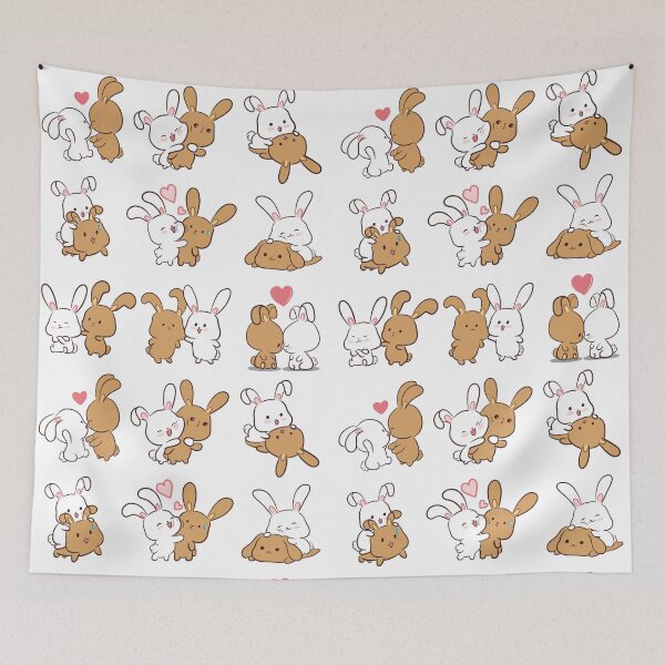 Item preview, Nua and Nia love bunnies cute couples collage designed and sold by zand-n-zive.
