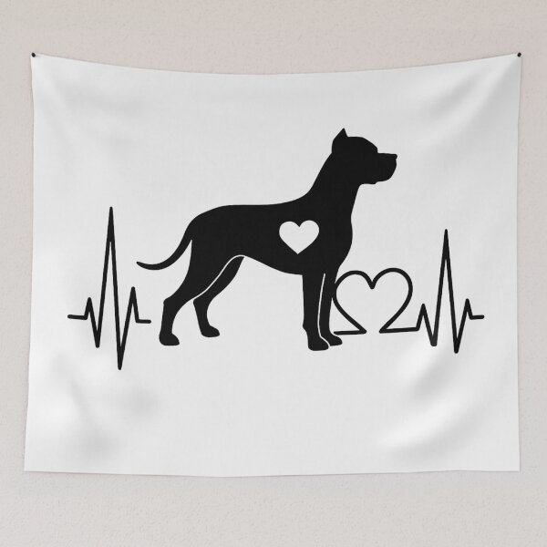 Aperçu de l'œuvre Silhouette minimaliste de la ligne ECG du Dogue Argentin – Design pour amoureux des chiens créée et vendue par GoodyPaws.