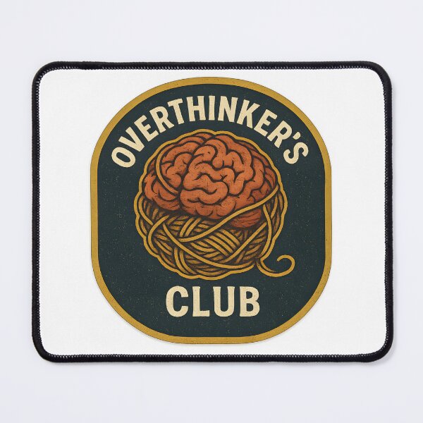Item preview, Overthinker’s Club Patch – Retro Brain Teaser for Deep Thinkers designed and sold by Papurica.