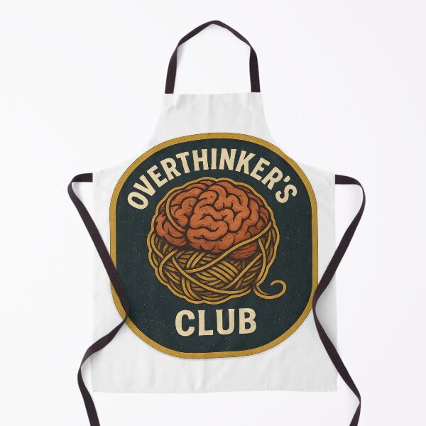 Item preview, Overthinker’s Club Patch – Retro Brain Teaser for Deep Thinkers designed and sold by Papurica.