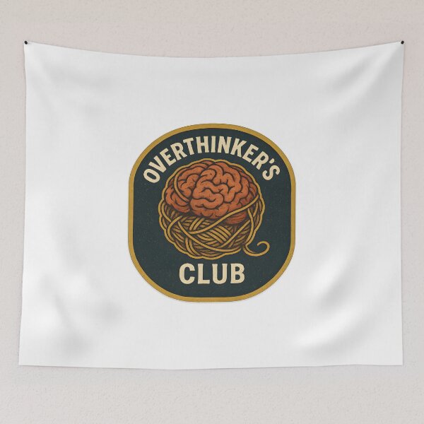 Item preview, Overthinker’s Club Patch – Retro Brain Teaser for Deep Thinkers designed and sold by Papurica.