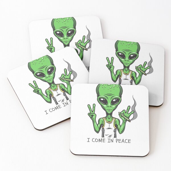 Item preview, Chill Alien Smoking – “I Come in Peace” Funny 420 Design designed and sold by JORO SHOP.