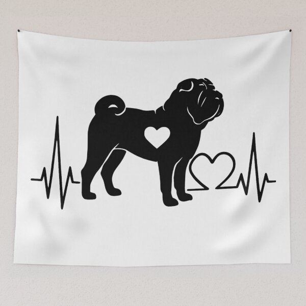 Item preview, Shar Pei EKG Line Minimalist Silhouette – Dog Lover Design designed and sold by GoodyPaws.